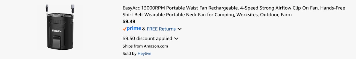 Amazon Portable Waist Fan 2025