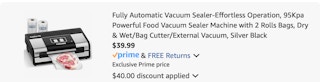 Vacuum sealer Amazon receipt