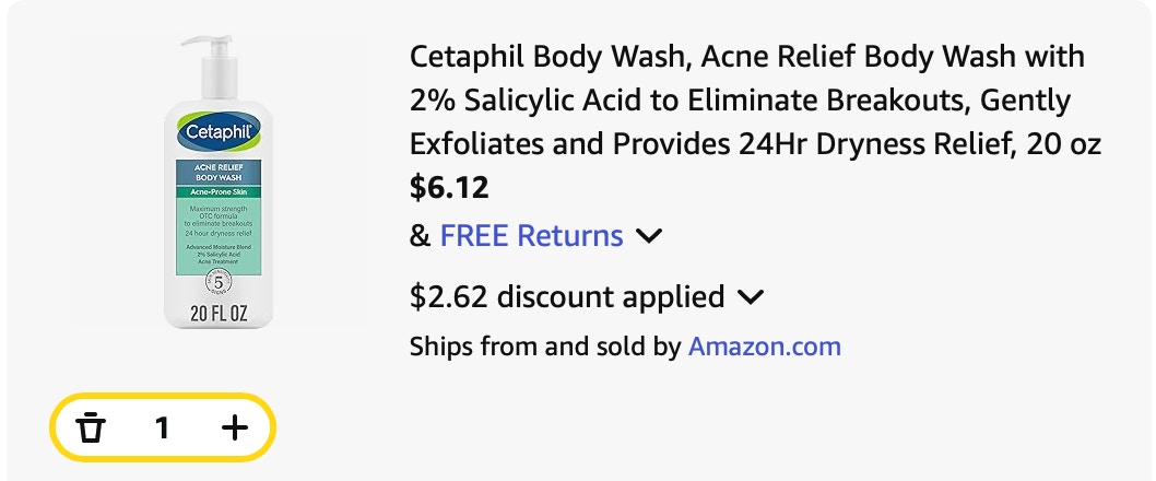 Cetaphil Body Wash Amazon Receipt