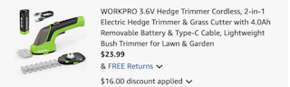hedge trimmer Amazon receipt