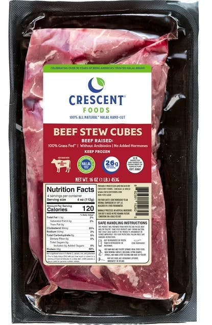 2 Cresent Foods Beef Stew Meat Packs