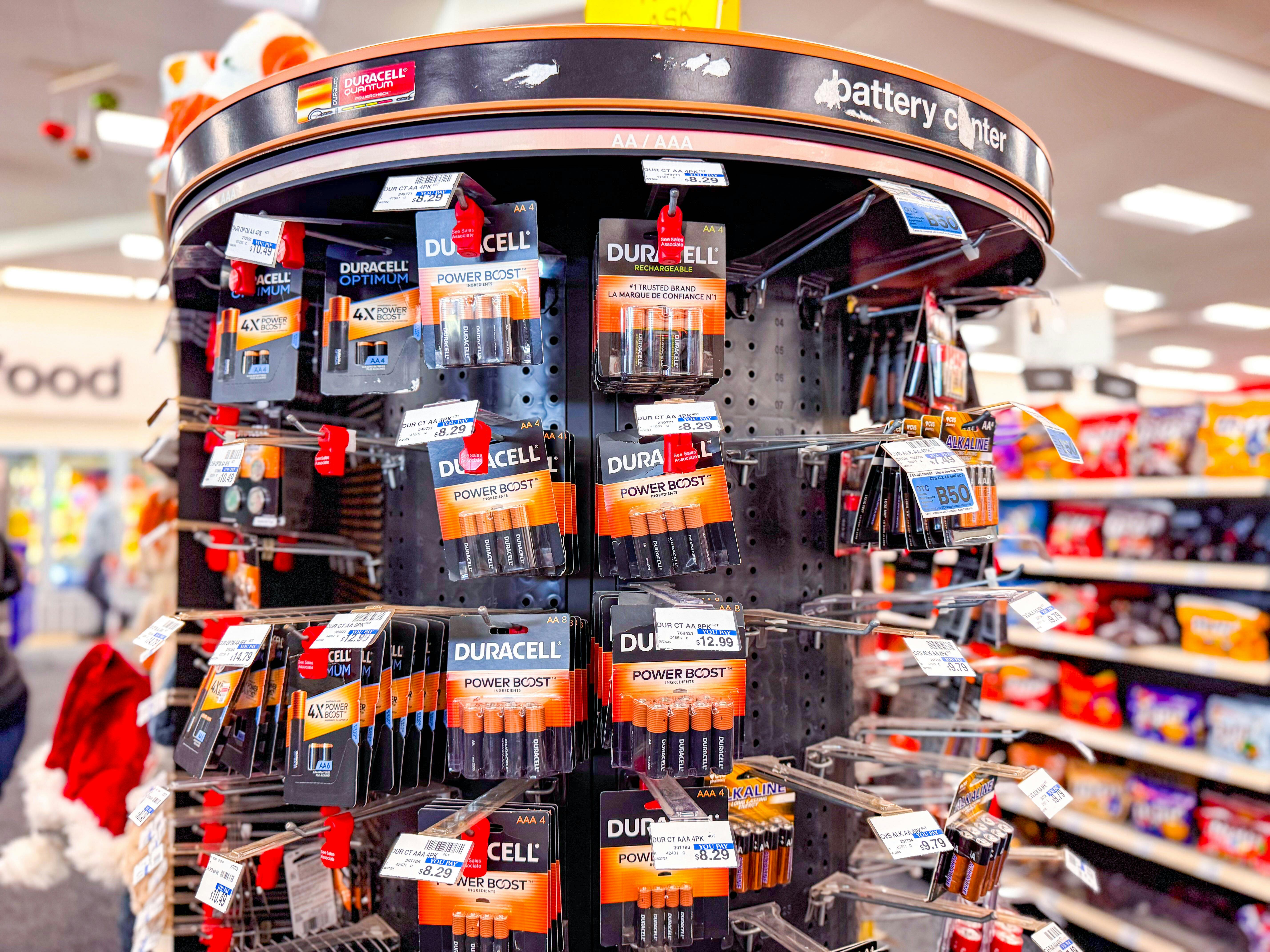 batteries on display at CVS