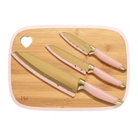 Bamboo Cutting Board and Cutlery Set