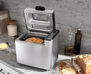 a bread maker machine with bread inside