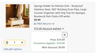 sponge holder Amazon receipt