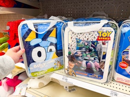 character bedding sets sitting on a target shelf
