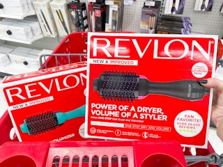 revlon volumizer hair dryer being put in target cart