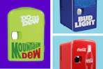 Mt. Dew, Bud Light, and Coca-Cola 6-can mini fridges