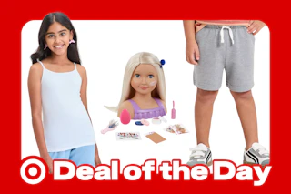 kids' tank top, OG doll styling head, and toddler shorts