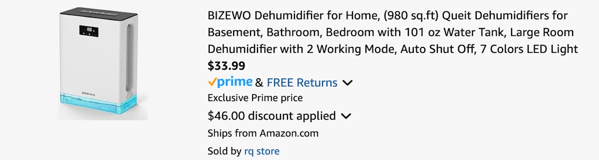 Amazon Dehumidifier 2025