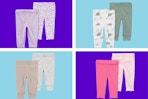 4 carter's baby pants sets side by side