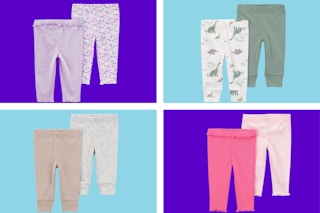 4 carter's baby pants sets side by side