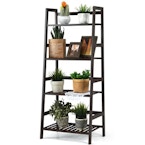 Costway Bamboo Ladder Shelf