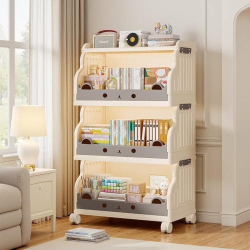 3-Tier Rolling Book Cart