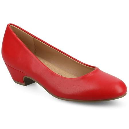 Women's Round Toe Block Heel Pumps