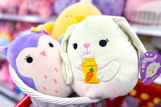easter squishmallows in basket inside target cart