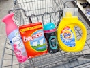 febreze tide downy bounce products in walgreens cart