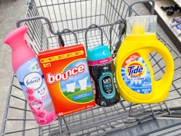febreze tide downy bounce products in walgreens cart