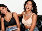 two women wearing wireless bras