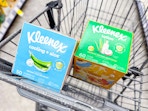 kleenex tissue boxes in a walgreens cart