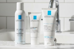 La Roche-Posay skincare on sink