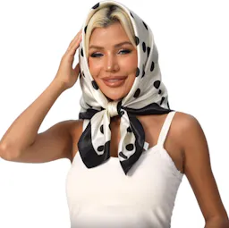 Polka Dot Satin Head Scarf