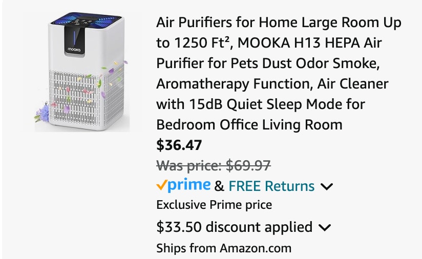 Mooka 1250-ft Air Purifier cart