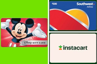 disney, instacart, and southwest airlines gift cards