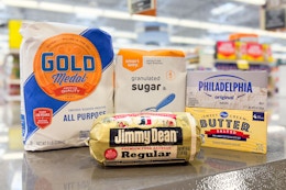 kroger 5x digital coupon deals groceries on store shelf