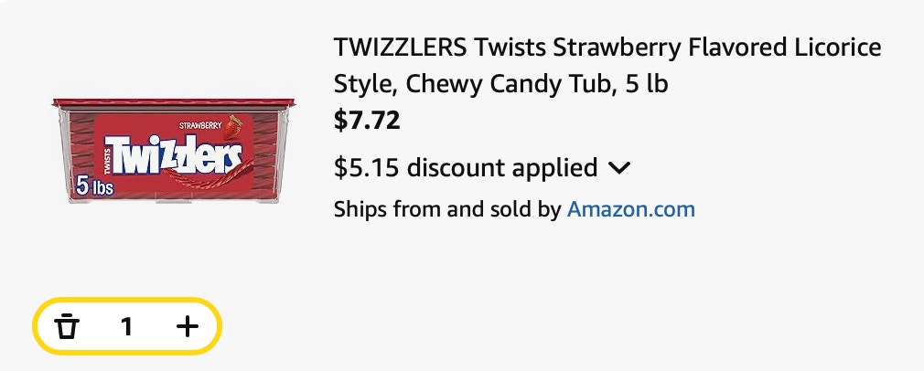Twizzlers Amazon receipt