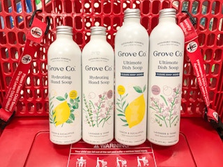 grove co dish and hand soap in a target cart