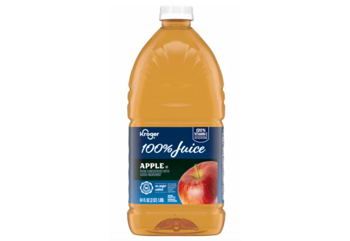 2 Kroger Apple Juice Bottles
