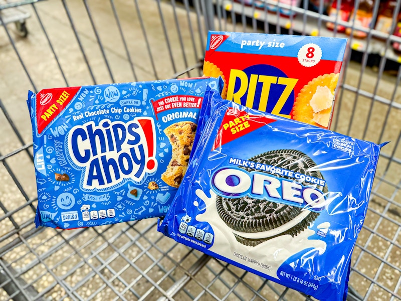 oreo ritz chips ahoy in walmart cart