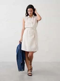 Linen-Blend Shirtdress