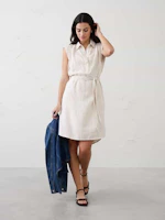 Linen-Blend Shirtdress