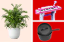 Self-watering planter, cookware & toy piano 