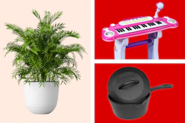Self-watering planter, cookware & toy piano 
