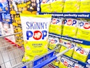 skinnypop popcorn in shopping cart
