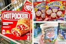 hot pockets, ben & jerry's bagel bites 3-photo collage