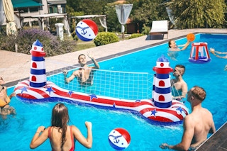 Inflatable Volleyball Net & Basketball Hoop