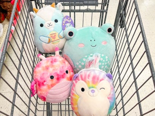 Easter Squishmallows in a Walgreens shopping cart