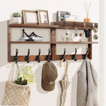 Coat Rack Wall Mount with Shelf