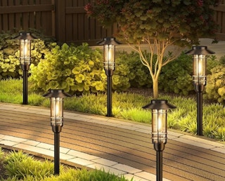  Solar Pathway Lights along a path outside