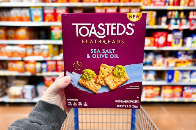 Save $2 on Toasteds Flatbreads Crackers — Pay Just $1.48 After Walmart Cash card image