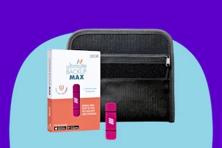 Ultimate Back Up 32GB w/ Fire Water Resistant Pouch & KeepSafe