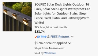 Amazon Solar Deck Lights 2026