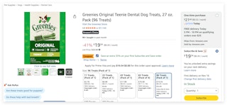 Greenies Original Teenie Dental Dog Treats