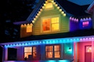 colorful outdoor lights on a house