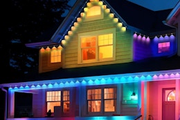 colorful outdoor lights on a house