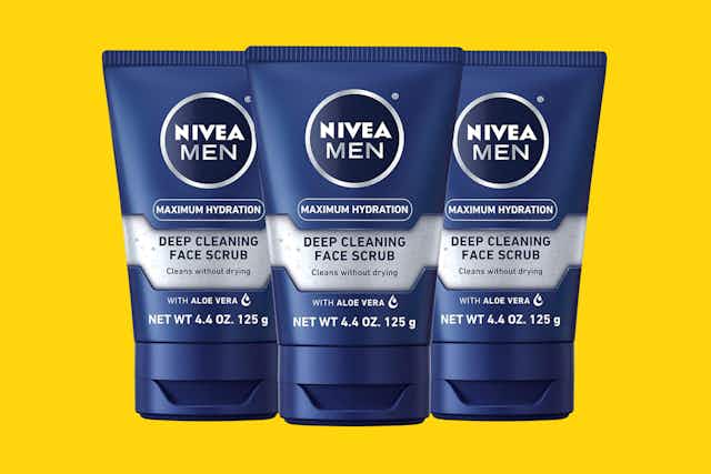 Nivea Men Face Scrub, 3 for $9.67 on Amazon card image
